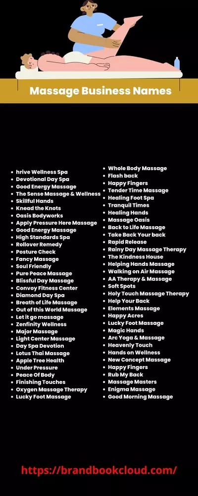 awesome massage business names